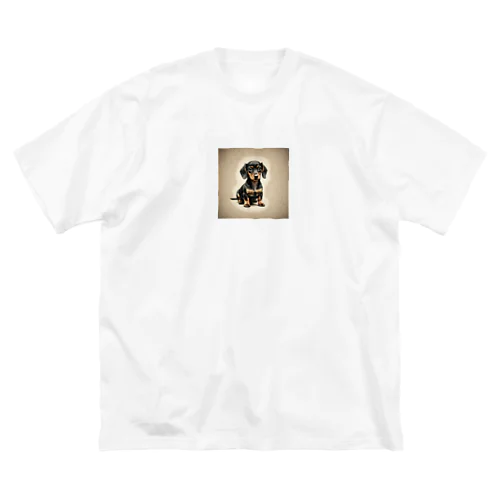 可愛らしいミニチュアダックスフンド（犬） ビッグシルエットTシャツ