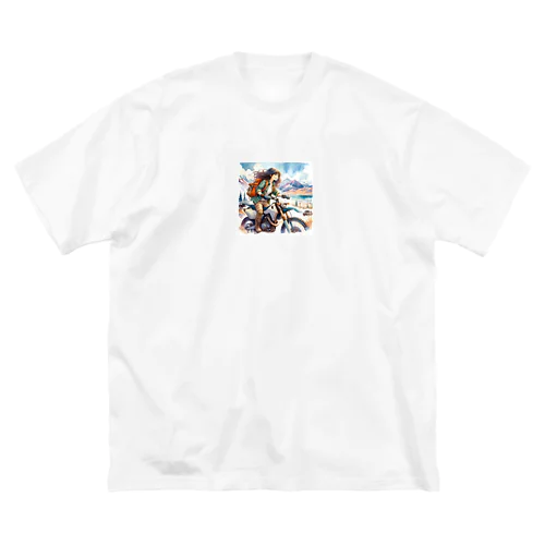 バイク女子リナ ビッグシルエットTシャツ