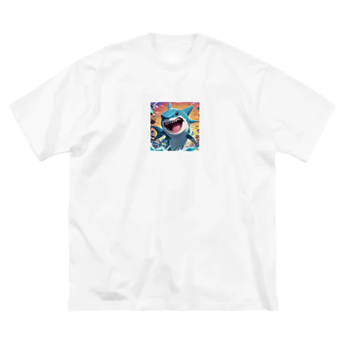 勇ましいサメが立ち向かう Big T-Shirt