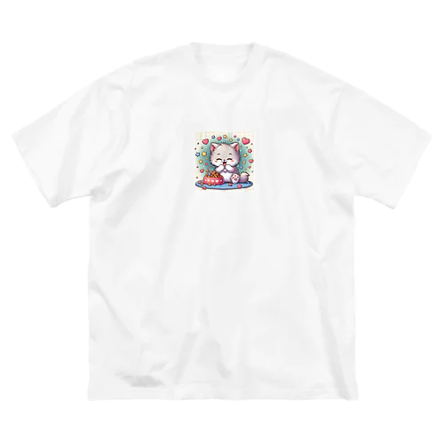 仔猫のお食事time🩷 ̖́- ビッグシルエットTシャツ