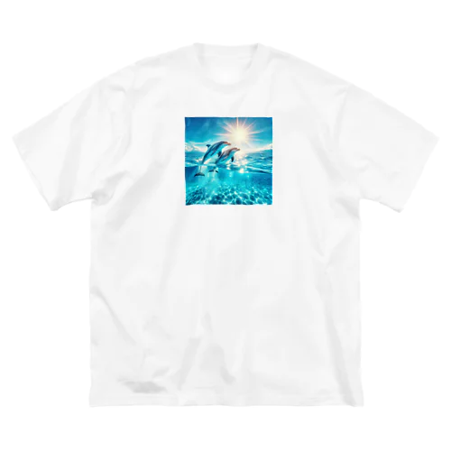 美しい海とイルカ🐬✨ ビッグシルエットTシャツ