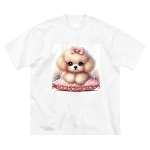 アプリコット色のトイプードル ビッグシルエットTシャツ