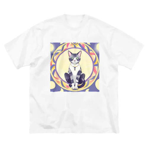 猫と魔法陣 ビッグシルエットTシャツ