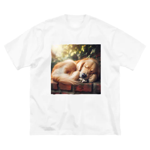 犬がぐっすり眠っている姿、超キュート！🐶💤 ビッグシルエットTシャツ