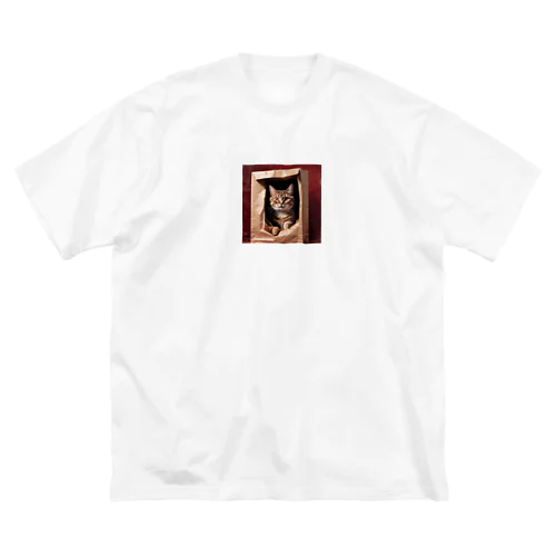 キュートな袋猫 ビッグシルエットTシャツ