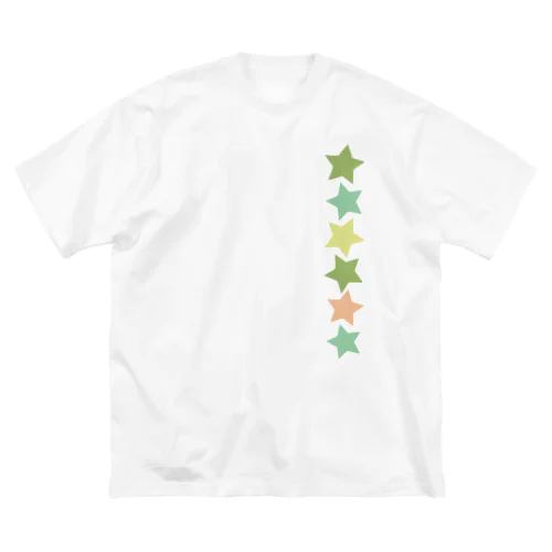 くすみカラーの星 ビッグシルエットTシャツ