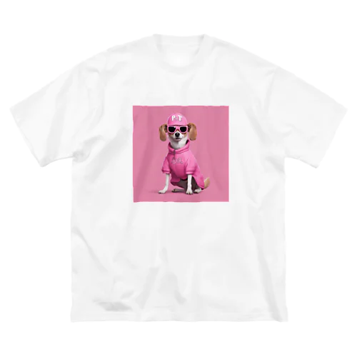 ヒップホップな犬 ビッグシルエットTシャツ