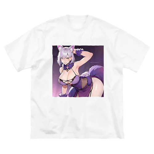 紫フォックス　お姉さん ビッグシルエットTシャツ