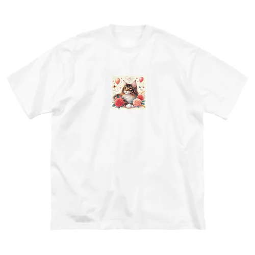 猫と薔薇 Big T-Shirt