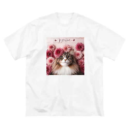 猫とダリア Big T-Shirt