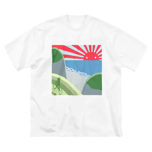 浜辺の朝日 ビッグシルエットTシャツ