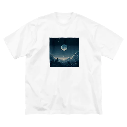 満ちる月と黒猫。 Big T-Shirt