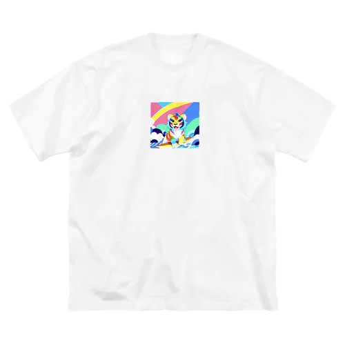 カラフルタイガーちゃんのサーフィン ビッグシルエットTシャツ