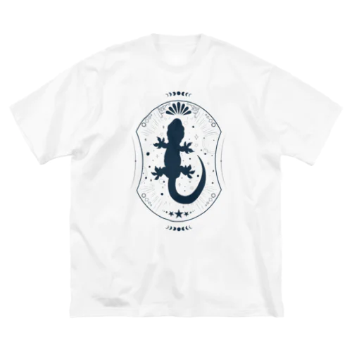 幻想的なトカゲ～blue fill  Ver.～ ビッグシルエットTシャツ