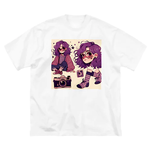 カメラと少女 ビッグシルエットTシャツ