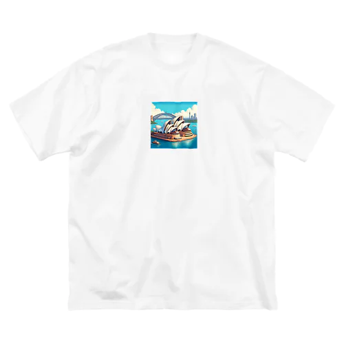 シドニーオペラハウス（pixel art） ビッグシルエットTシャツ