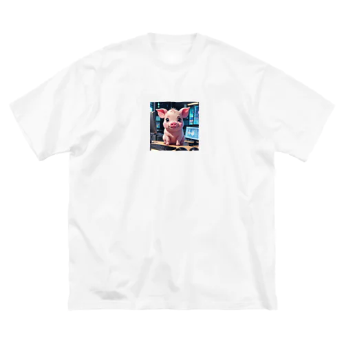 データを分析するミニブタ Big T-Shirt