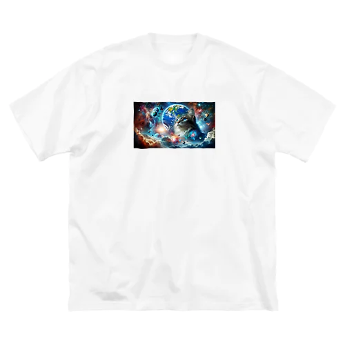 宇宙と一体化猫 Big T-Shirt