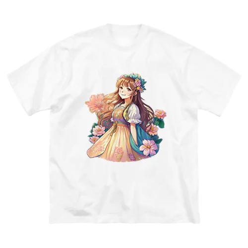 花の少女 ビッグシルエットTシャツ