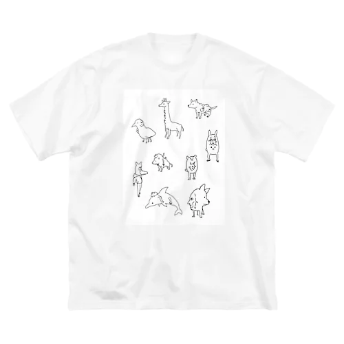 人生剥奪アニマル ビッグシルエットTシャツ