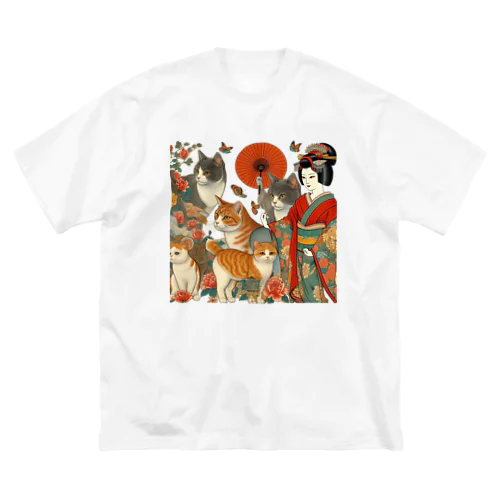 猫LOVE items 茶虎　舞妓と猫衆 ビッグシルエットTシャツ