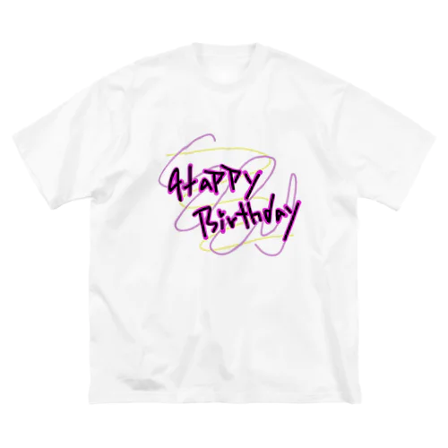 Happy birthday　ハッピーバースデー ビッグシルエットTシャツ