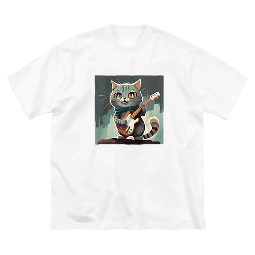 ロックな猫 ビッグシルエットTシャツ