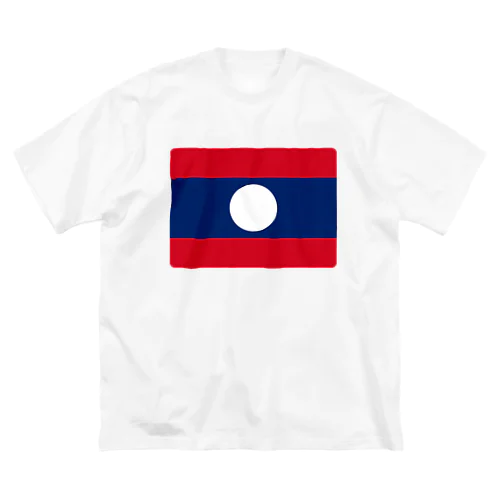 ラオスの国旗 ビッグシルエットTシャツ