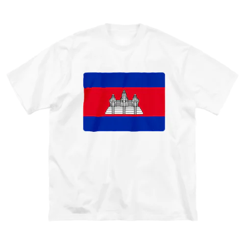 カンボジアの国旗 ビッグシルエットTシャツ