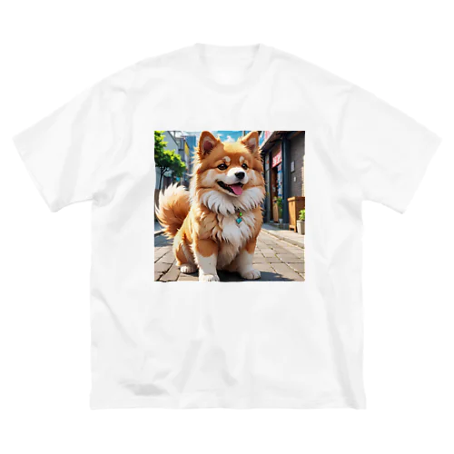 毛並みふわふわワンコ ビッグシルエットTシャツ