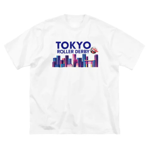 Tokyo Skyline（Blue character) Big T-Shirt