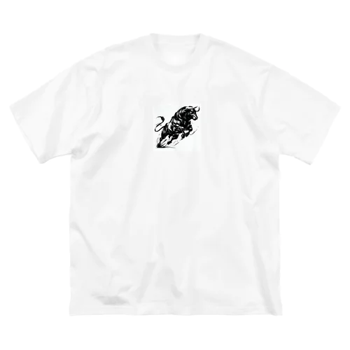 水墨牛 ビッグシルエットTシャツ