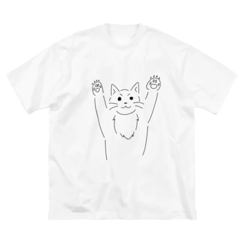 飛びかかる猫 ビッグシルエットTシャツ