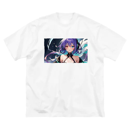 紫髪のオッドアイ美少女 ビッグシルエットTシャツ