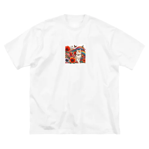 猫とポピー Big T-Shirt