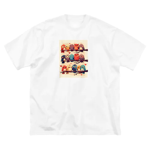 個性的な華やかなフクロウたち　Hime  2530 Big T-Shirt