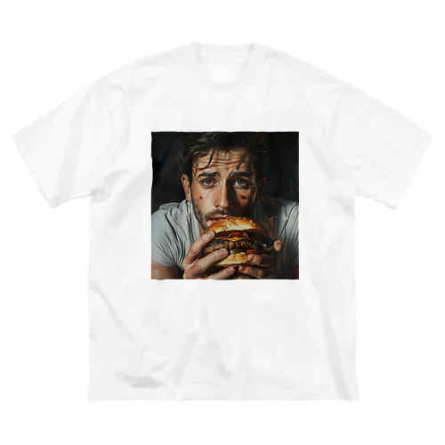 ハンバーガーと男　エンジェル717 2065 Big T-Shirt