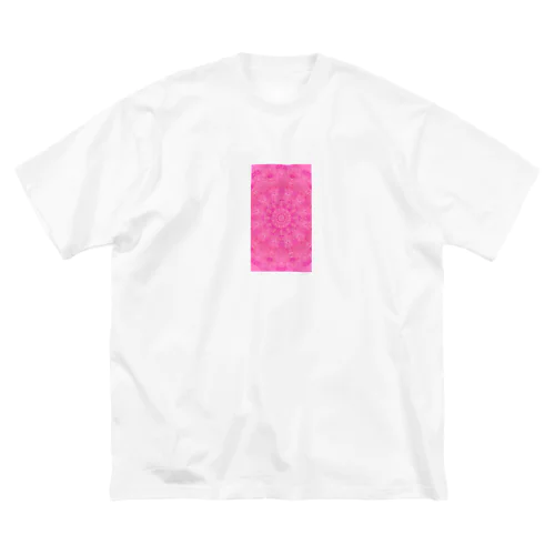 春のピンク　癒しの曼荼羅　華やかに ビッグシルエットTシャツ