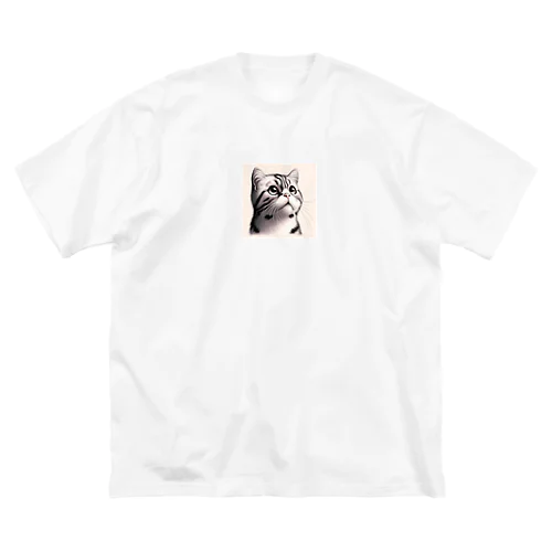 斜め上を見る猫 Big T-Shirt