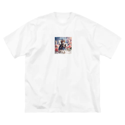 白馬に乗ったネコ王子様4 ビッグシルエットTシャツ