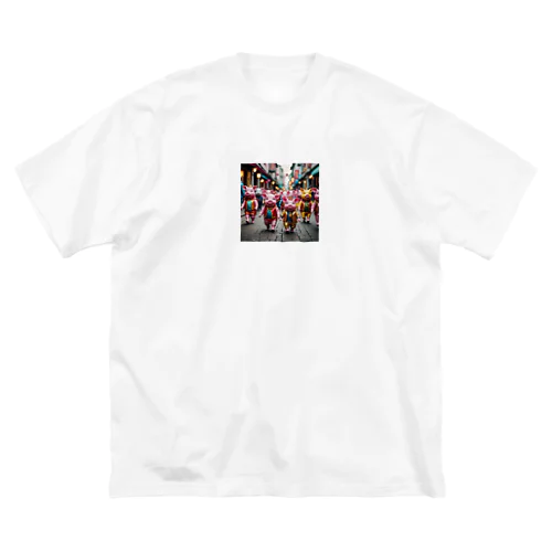 二足歩行の豚アイドル ビッグシルエットTシャツ