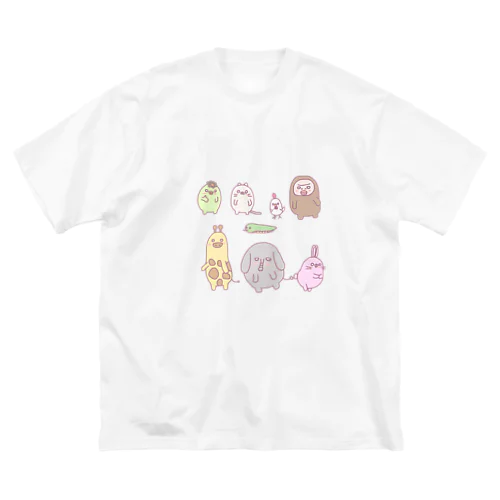 動物集合（´(ｪ)｀） ビッグシルエットTシャツ