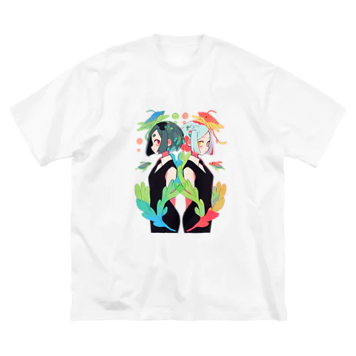 海の生物の擬人化 ビッグシルエットTシャツ