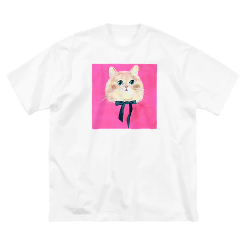 ピンク猫の Big T-Shirt