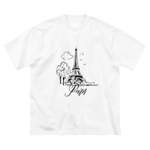 【旅行シリーズ】パリ/エッフェル塔2 ビッグシルエットTシャツ