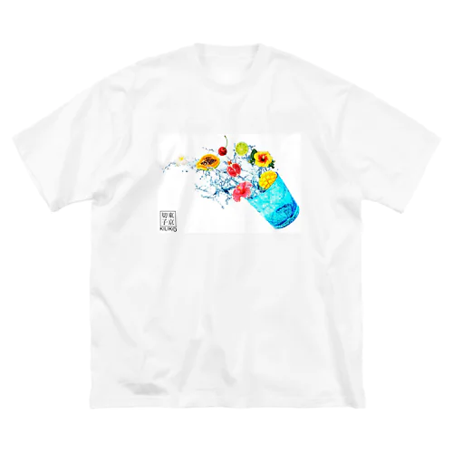 琉球ガラス　青 Big T-Shirt