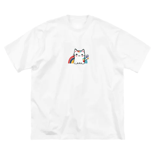 虹のねこ ビッグシルエットTシャツ