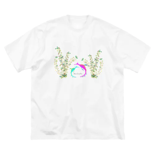 タツノオトシゴ×小花 ビッグシルエットTシャツ