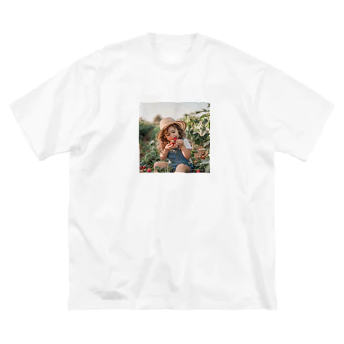苺狩りで口にほうばんでいる女の子　ラフルール　1859 Big T-Shirt