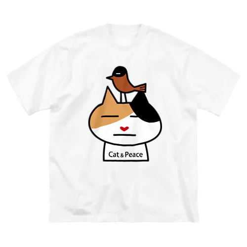 cat & peace「平穏無事な日々を送る猫」 ビッグシルエットTシャツ